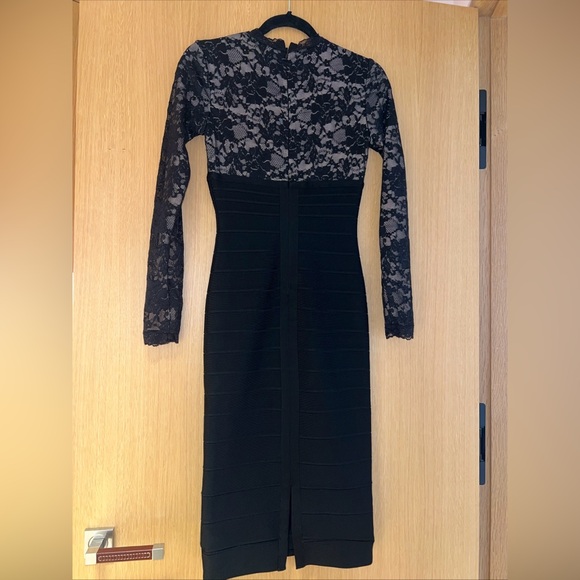 Herve Leger Candice Black Off Shoulder Dress Size XS - Picture 7 of 14